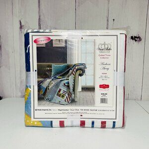 Anchors Away Reversible Soft Quilted Throw Nautical Blanket 50x60 Virah Bella